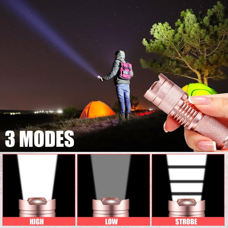 Fumete 20 Pcs LED Flashlight Torch Mini 3 Mode Tactical