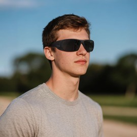 Ofwin Polarized Sports Sunglasses for Men Women Unbreakable Frame Cycling Fishing Wrap Around Sunglasses UV400 Protection Black Frame/Gray Lens