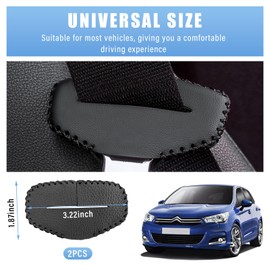 Augeny 2PCS Seat Belt Buckle Cover, Anti-Scratch Leather Car Seat Belt Silencer Clip Holster, Auto Seat Belt Buckle Protector, Universal Interior Decor Accessories for Most Vehicles (Black)