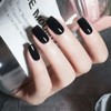 TseenYi Artificial Nails Pure Black Long Square Head False Nails