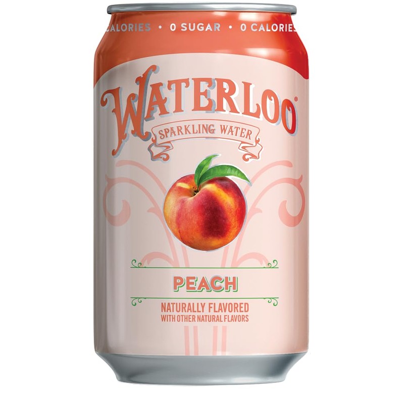 Waterloo Sparkling Water, Peach Naturally Flavored, 12 Fl Oz Cans