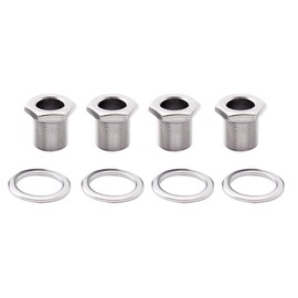 Musiclily Pro 15mm Bass Tuner Bushings and 19mm Washer for Electric Bass Sealed Tuning Pegs Machine Heads, Chrome (Set of 4)