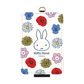 Gourmandies Miffy Miffy Floral IC Card Case, White, MF-283WH