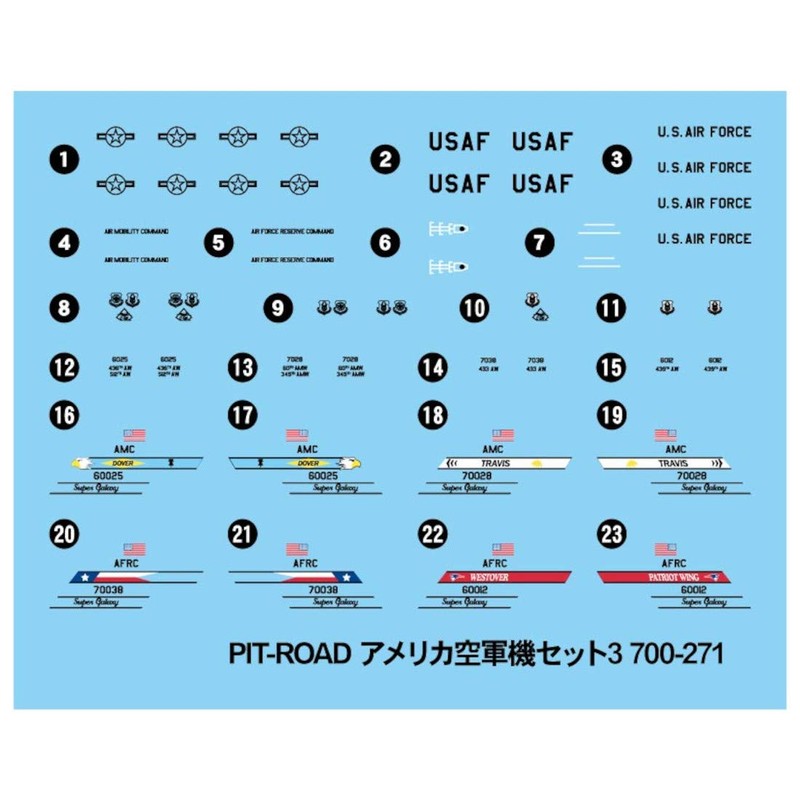 Pit Road S55 1/700 Skywave Series US Air Force Set