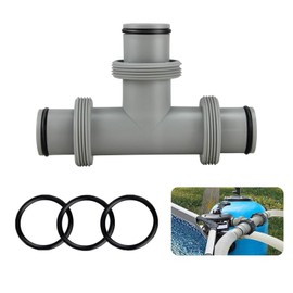 SIGANDG T-Piece Hose Connector for Diameter 38 mm Hose, Pool T Piece 38 mm, 3-Way Hose Connector, Pool Hose Adapter for Intex Coleman, Pool Connection Set for Pool Hoses