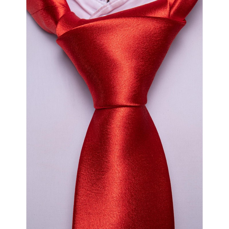 Barry.Wang Men's Solid Color Extra Long Tie and Pocket Square