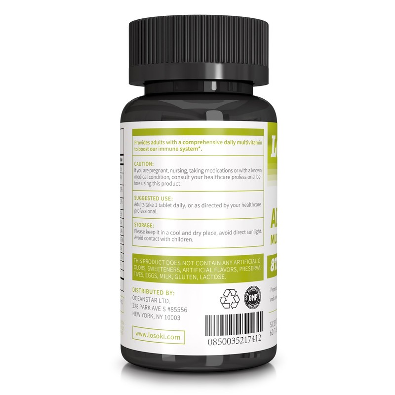 Losoki Adult Multi Vitamins - Comprehensive Daily Multivitamin Supplement for