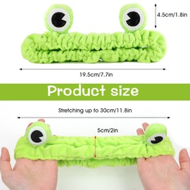 WLLHYF Cute Frog Headband Spa Headband Frog Eye Makeup Headband Soft Elastic Makeup Wash Face Head Yoga Skin Care Funny Headband for Girls Women