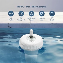 INKBIRD Floating Water Temperature Thermometer, IBS-P01 Swimming Pool Thermometer, Outdoor Pool Thermometer for Whirlpool Spas Hot Tub Bath (Also IBS-P01R Wireless Transmitter）
