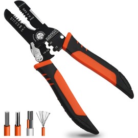 XUDYVCO 5-In-1 Wire Stripper Tool, 3rd Generation Wire Strippers for 10-20 AWG Electric Wire, 7IN Multifunctional Electrician Cable Stripper for Stripping, Cutting, Crimping, Sharpening, Clamping