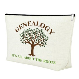 Mxrymvu Genealogist Gifts Makeup Bag Family Researcher Gift Family Historian Gifts Zipper Pouch Historian Researcher Gift Genealogy Expert Gifts Cosmetic Bag It's All About the Roots