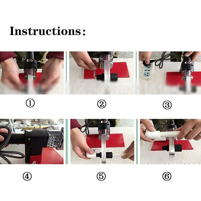 Plastic pipe welding tool，Plastic welder kit Contains welding heads of