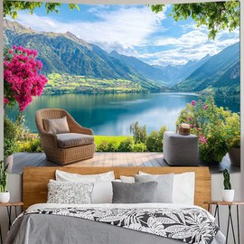 FENDROM - Tapiz para colgar en la pared, diseño de árboles, plantas de bosque natural, para decoración de recámara, sala de estar, recámara