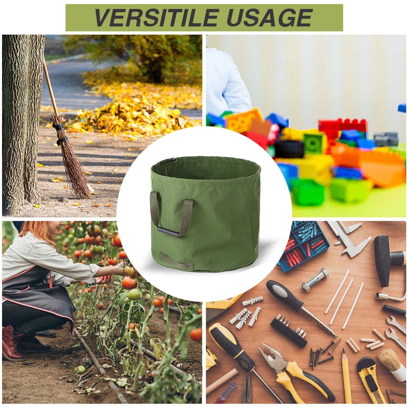 Garden Waste Bag Collapsible Canvas Reusable Water Resistant Garden Yard