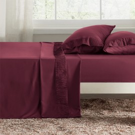 Bedsure Full Size Bed Sheets - 4 Pieces Soft Full Sheet Set - Breathable & Cooling - Hotel Luxury - Easy Care Polyester Microfiber Bedding for Women, Men, Burgundy