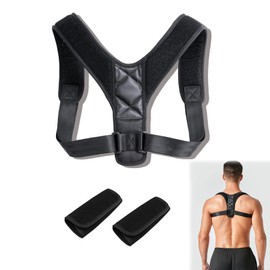 SSKHE Posture Corrector, Back Trainer for Strengthening Muscles, Adjustable Back Support for Back, Shoulder and Neck, with Shoulder Pads, for Women and Men
