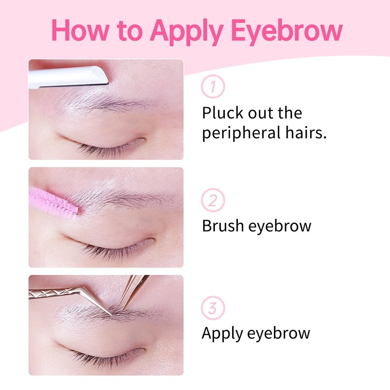 Beauty7 Brown Eyebrow Extensions Matte Individual Eyebrow False Lash Extension