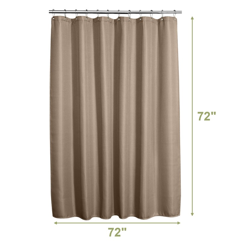 AmazerBath Taupe Shower Curtain Waffle Textured, Fabric Shower Curtain Tan