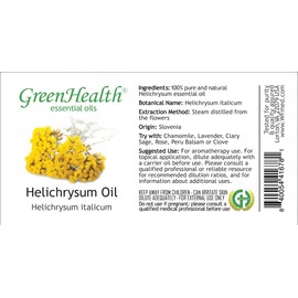 Helichrysum Essential Oil, Blend - 5 ml - Amber Glass Bottle w/Euro Dropper - GreenHealth