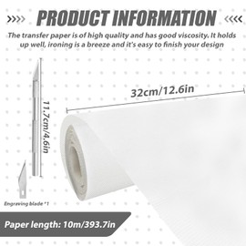 WIYETY Rhinestone Transfer Film Paper 32 cm x 10 m, Rhinestone Transfer Paper, Hotfix Tape, Hotfix Tape for Transferring Patterns, Rhinestones, Clothes, Fabric, Decoration