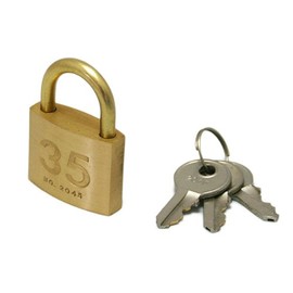 Nichi Seisakusho Cylinder Padlock, 1.4 inches (35 mm), 3 Keys 2045D