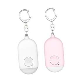 SHOWERORO 1PC Emergency Alarm Device with Sound for Women Compact Personal Safety Alarm with LED Light for Outdoor Use Easy to Carry White