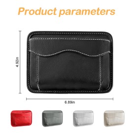 Osilly Car Seat Side Pocket Organizer, PU Leather Pen Phone Sunglasses Holder Tray Pouch Seat Gap Filler, Mini Storage Bag Car Interior Accessories for Auto Seat Door Window Console (Beige)