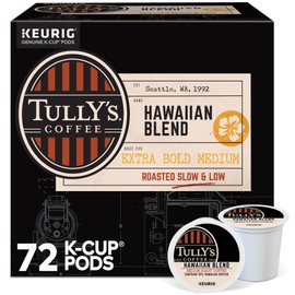 Tully's Coffee Hawaiian Blend Keurig Single-Serve K-Cup Pods, Medium Roast, 72 Count
