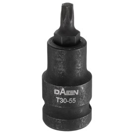 sourcing map T30 Torx Bit Socket 55mm/2.17" Length 1/2" Square Drive Star 6 Point Extension Impact Bit Power Nut Driver Set S2 Steel Socket Ratchet Wrench Bits, Black