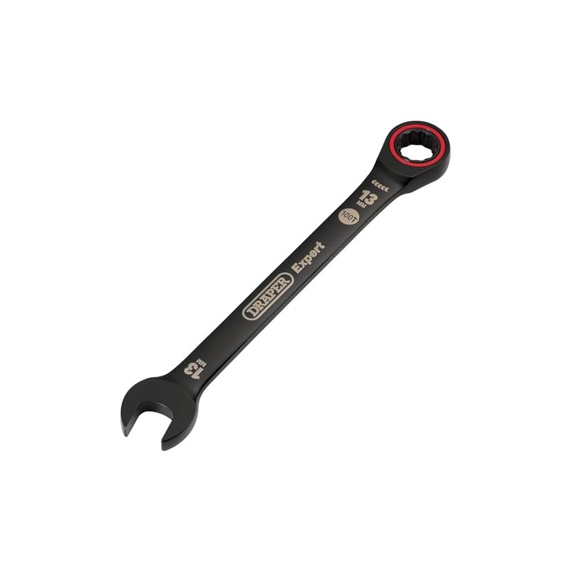 Draper 03884 Expert HI-TORQ Metric Ratchet Combination Spanner, 13mm, Black