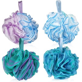 4 Piezas Esponja de Ducha de Baño, 75g, Loofah Exfoliante de Malla Lufa para Hombres y Mujere, Limpiar y Suavizar la Pielzuih Suave Accesorio, para Exfoliar Corporal, Ducha, Lufas