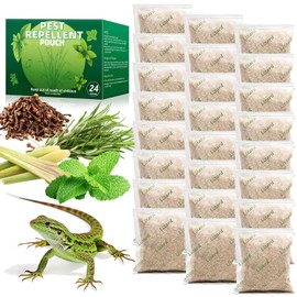 24 Pack Natural Lizard Repellent Pouches, Lizard Repellent for Outdoor Yard Garden House | Long-Lasting Protection | Safe for Dogs and Children