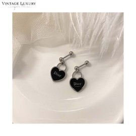 VINTAGE LUXURY Black Silver Earring (CD0016E03) 1pair