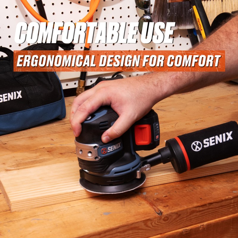 SENIX 20V Random Orbit Sander,5 Inch Power Palm Electric with