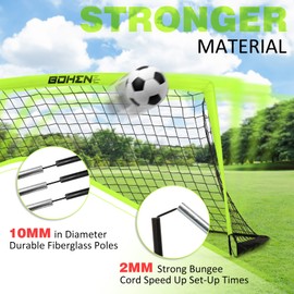 BOHEN Portable Soccer Goal for Kids - 6x4FT Foldable Soccer Net for Backyard Indoor Outdoor with Carrying Bag & Target Gate for Easy Storage and Transportation(6x4FT, 1 Piece, Yellow)