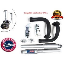 ARSPORT Exhaust pipes mufflers with Rain cap For  Predator 670cc V-Twin, small Tractors