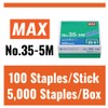 Max 35-5M Standard Staples for USA; Leg Length 6mm (1/4");