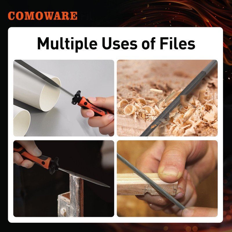 COMOWARE File & Handsaw Set, 3 Saw Blades & 12