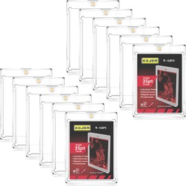 GFFGJH 35PT Porta Tarjetas Magnéticas para Tarjetas de Intercambio,Protector de Tarjetas de Comercio Transparente,para Tarjetas de béisbol, fútbol, Deportes, Almacenamiento y exhibición
