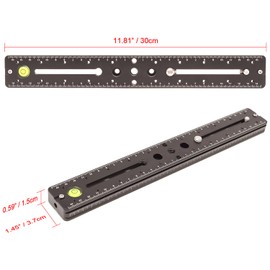 fotoconic 300mm Quick Release Clamp Multi-Purpose Dual Rail Slider Sliding Plate for Camera Tripod Ballhead fits Benro Arca Swiss Sunwayfoto