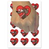 Enamored Infatuated Cartoon Wolf Heart Popping Eyes Temporary Tattoo Water