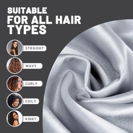 The Curl Suite Soft Satin Pillow case, Silky Smooth Grey Satin Pillowcase with Zipper, One Piece Satin Pillow Cover for Hair and Skin – Size 20"X30"