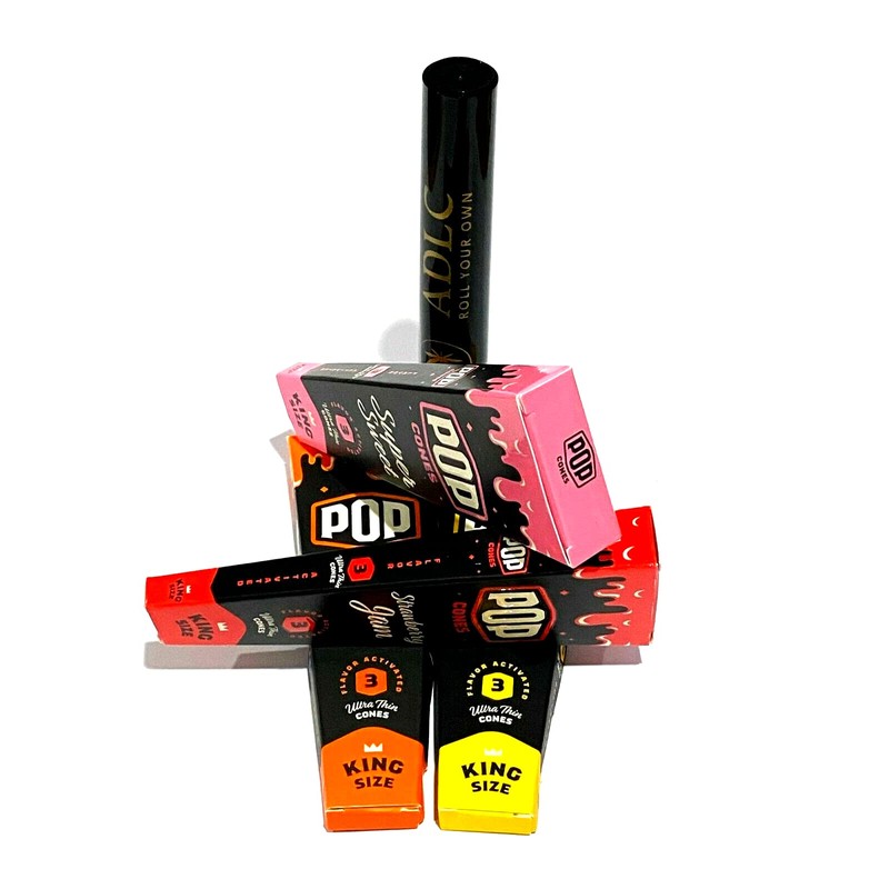 Pop Cones Mix King Size Flavors,4 packs of 3 cones