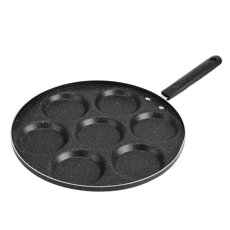 Hyuduo Aebleskiver Pan with 7 Holes, Non Stick Fried Eggs