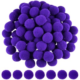 ANPUNAT 200 Pcs Craft Pom Poms 1 Inch Felt Balls for DIY Art Creative Crafts Projects and Decoration(Purple)