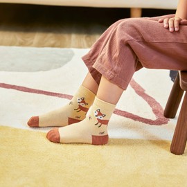 Big Girls Cotton Crew Socks Kids Seamless Toe Socks Athletic Quarter Socks 6 Pairs 10-12/10-13 Years