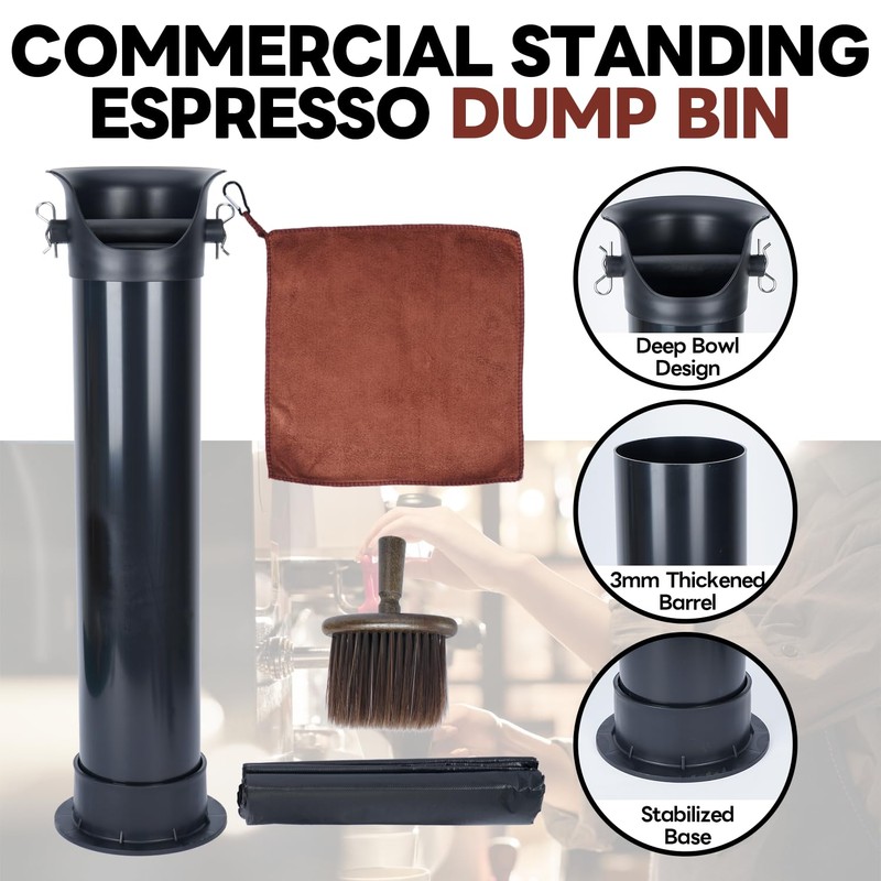 GOOFCXO Espresso Knock Box, 18 L Floor Standing Espresso Knock