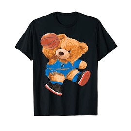 Funny Teddy Bear Basketball Slam Dunk Sport Cute Cartoon T-Shirt
