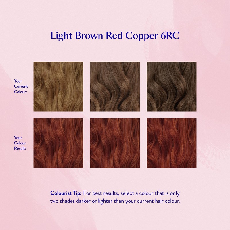 eSalon Permanent Hair Colour Set in Light Brown Red Copper