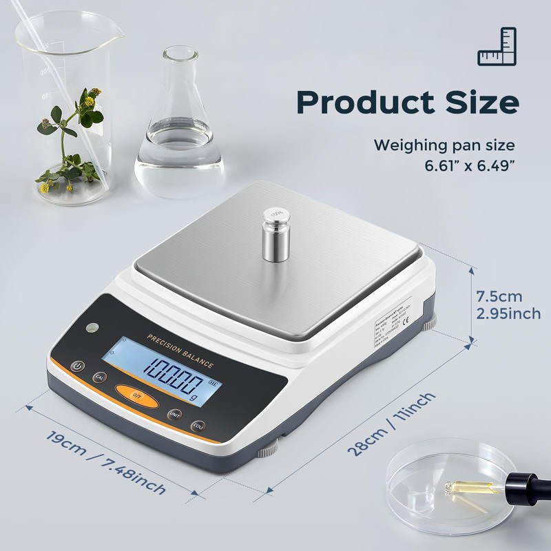 Bonvoisin Lab Scale - 5000g x 0.01g, Rechargeable Digital Scale